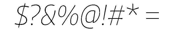 Chidori ExtraLight Italic Font OTHER CHARS