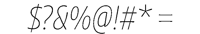 Chidori SemiCondensed ExtraLight Italic Font OTHER CHARS