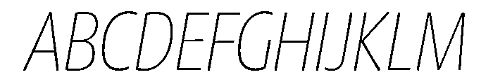 Chidori SemiCondensed ExtraLight Italic Font UPPERCASE