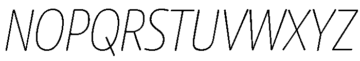 Chidori SemiCondensed ExtraLight Italic Font UPPERCASE