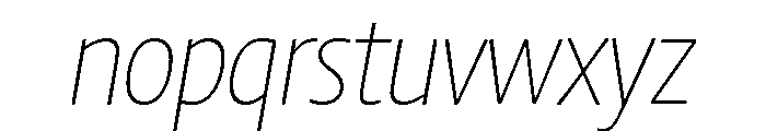 Chidori SemiCondensed ExtraLight Italic Font LOWERCASE