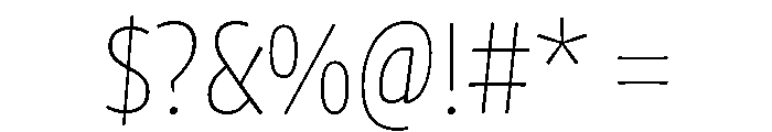 Chidori SemiCondensed ExtraLight Font OTHER CHARS