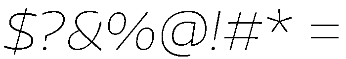 Chidori Wide ExtraLight Italic Font OTHER CHARS