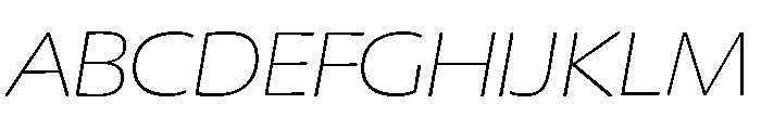 Chidori Wide ExtraLight Italic Font UPPERCASE