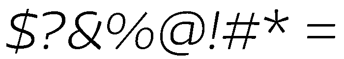 Chidori Wide Light Italic Font OTHER CHARS