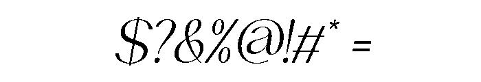 Chairo Light italic Font OTHER CHARS