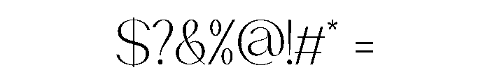 Chairo Thin Font OTHER CHARS