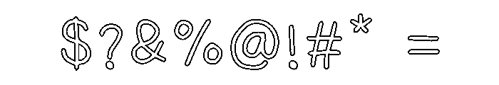 Chalkkidzy Outline Font OTHER CHARS