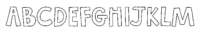 Cheerful Scribble Outline Font UPPERCASE