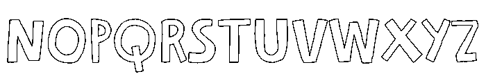 Cheerful Scribble Outline Font UPPERCASE