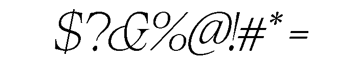 Cheroly Thin Italic Font OTHER CHARS