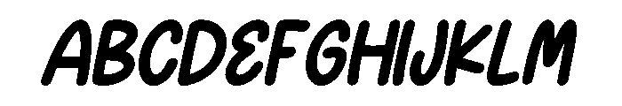 Children Sticker Italic Font UPPERCASE
