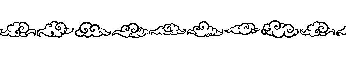 Chinese cloud Font UPPERCASE