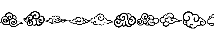 Chinese cloud Font LOWERCASE