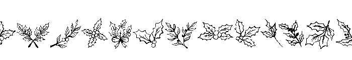 Christmas Botanical Line Art Bundle Font UPPERCASE