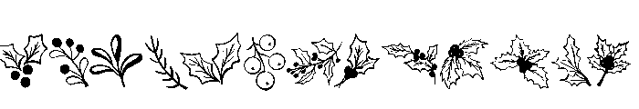 Christmas Botanical Line Art Bundle Font LOWERCASE