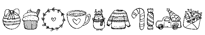 Christmas Doodle Set Font OTHER CHARS