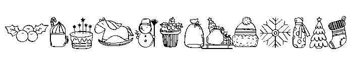 Christmas Doodle Set Font UPPERCASE