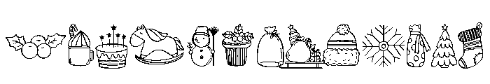 Christmas Doodle Set Font LOWERCASE