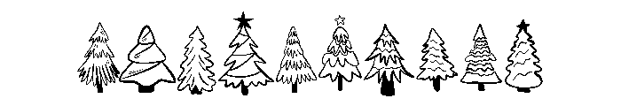 Christmas Doodle Tree Font OTHER CHARS