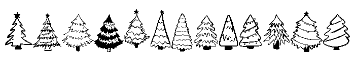 Christmas Doodle Tree Font LOWERCASE