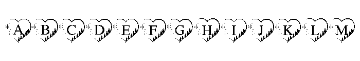 Christmas Heart Monogram Font UPPERCASE