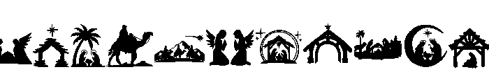 Christmas Nativity Scene Font UPPERCASE