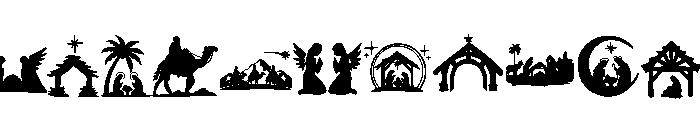 Christmas Nativity Scene Font LOWERCASE