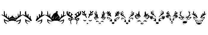 Christmas Reindeer Faces Font UPPERCASE