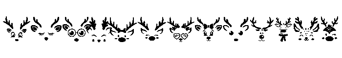 Christmas Reindeer Faces Font UPPERCASE