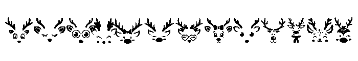 Christmas Reindeer Faces Font LOWERCASE
