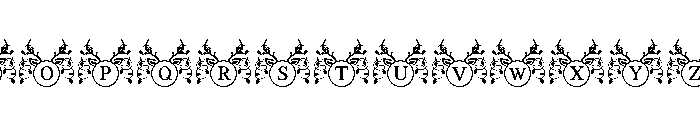Christmas Reindeer Monogram Font UPPERCASE