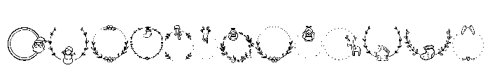 Christmas Wreath Frame Font UPPERCASE