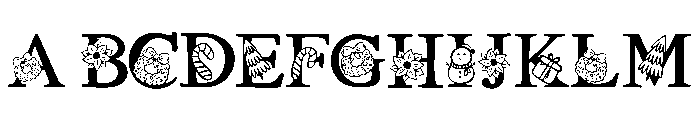 Christmas hand drawn Font UPPERCASE