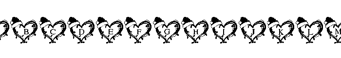 Christmas heart and light monogram Font UPPERCASE