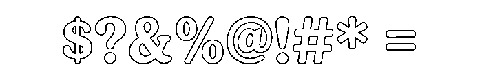 Chunky Bloom Outline Font OTHER CHARS