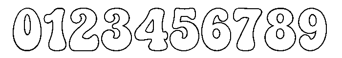 Chunky Groovy outline Font OTHER CHARS
