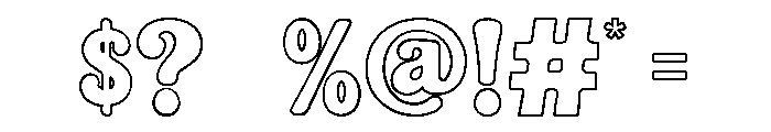 Chunky Groovy outline Font OTHER CHARS