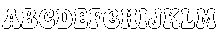 Chunky Groovy outline Font UPPERCASE