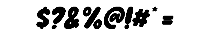 Chunky Playful Italic Font OTHER CHARS