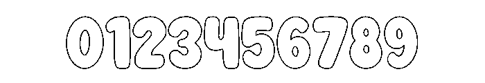 Chunky Playful Outline Font OTHER CHARS
