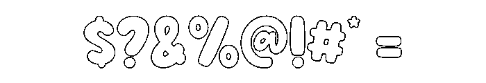 Chunky Playful Outline Font OTHER CHARS