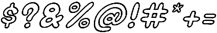 Chubby Soda Outline Italic otf (400) Font OTHER CHARS