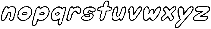 Chubby Soda Outline Italic otf (400) Font LOWERCASE