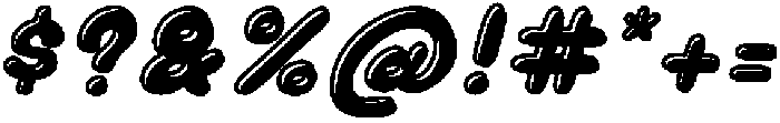 Chubby Soda Outline Shadow Ita otf (400) Font OTHER CHARS