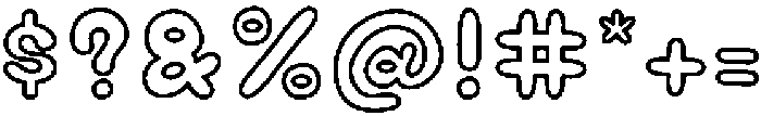 Chubby Soda Outline otf (400) Font OTHER CHARS