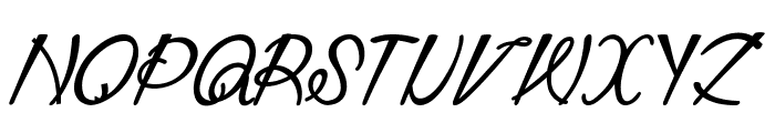 Chopstics-BoldItalic Font UPPERCASE