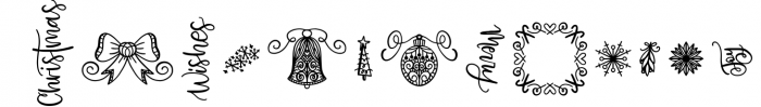 Christmas Dingbats - A Christmas Doodle Font! Font UPPERCASE