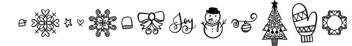 Christmas Dingbats - A Christmas Doodle Font! Font LOWERCASE