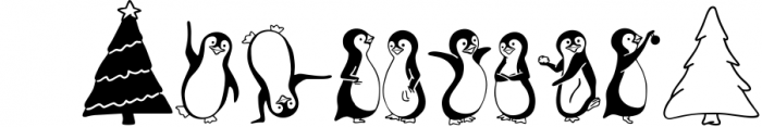 Christmas Font | Penguins Doodle Font Font OTHER CHARS